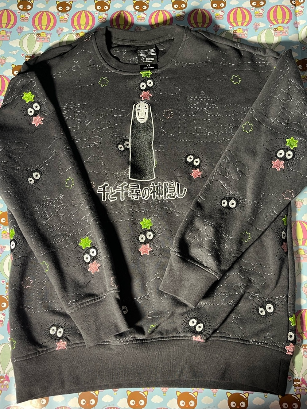 Hot Topic Black Studio Ghibli No-Face & Soot Sprites Crewneck Sweater
